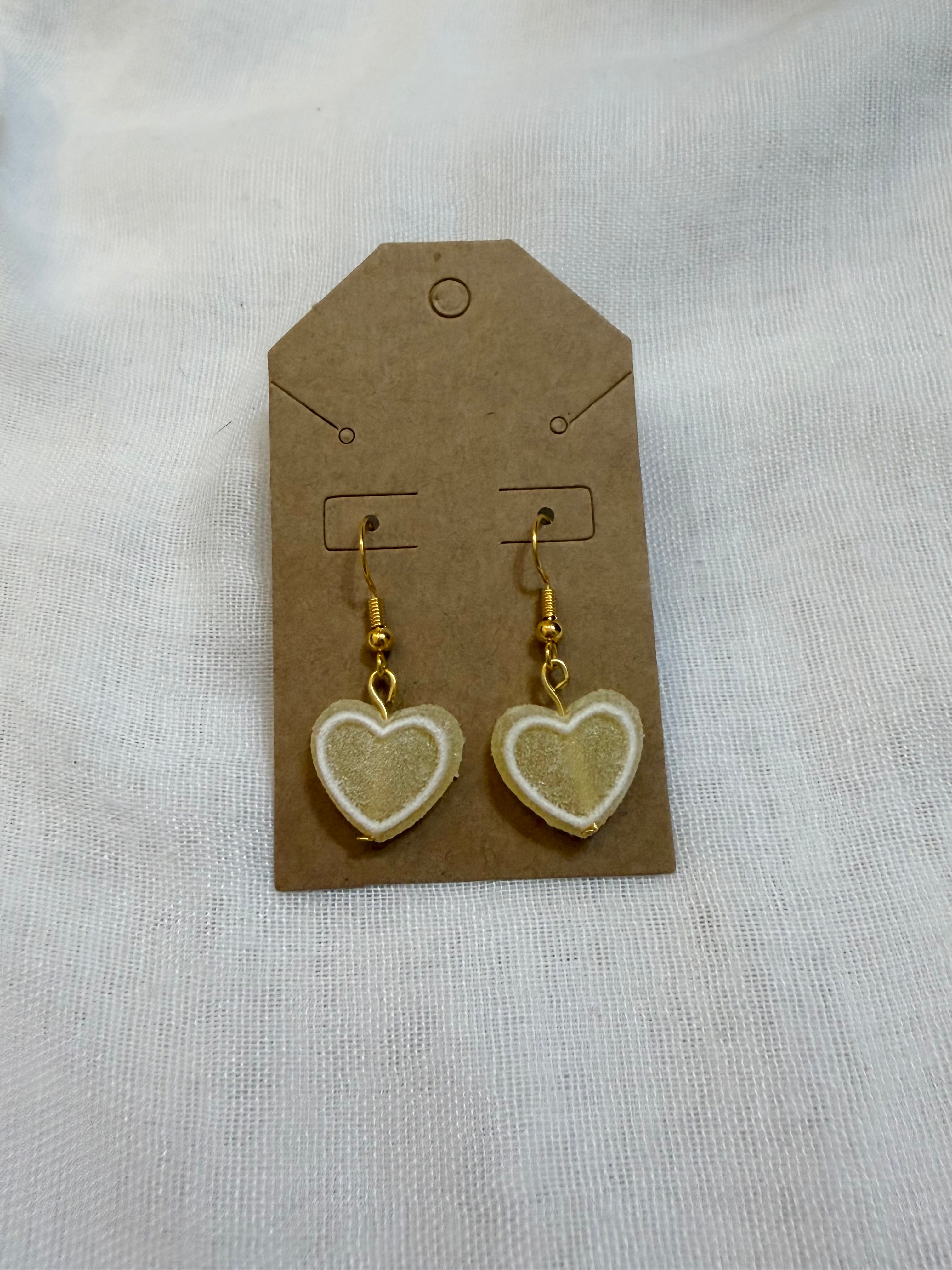Sugared heart earrings