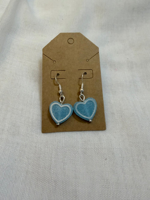Sugared heart earrings